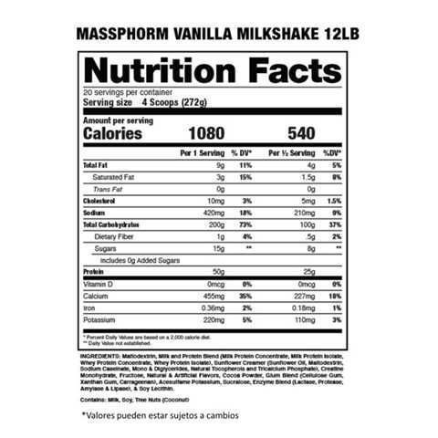 Dragon Pharma – Massphorm 12lb Vanilla Milshake