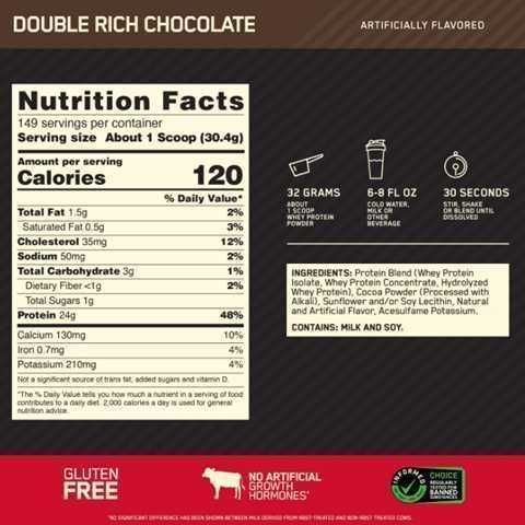 Optimun Nutrition Proteína Whey Gold Standar 100% 10 Lbs Double Rich Chocolate