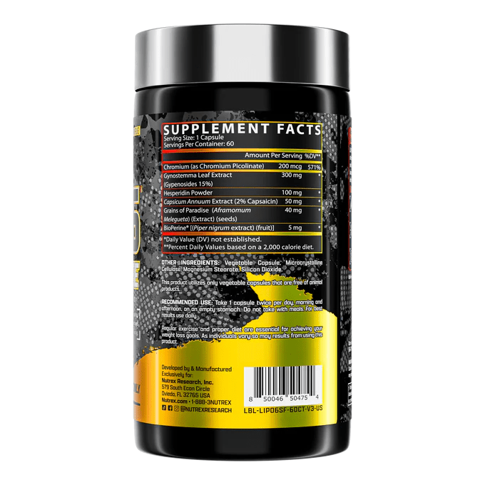 Nutrex Lipo 6 Black Uc Libre De Estimulantes X 60 Cap.