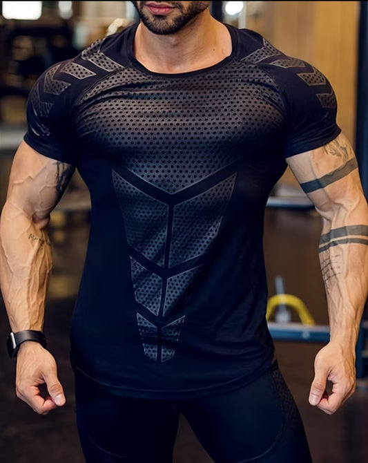 Camiseta de compresión elástica de secado rápido negra talla M