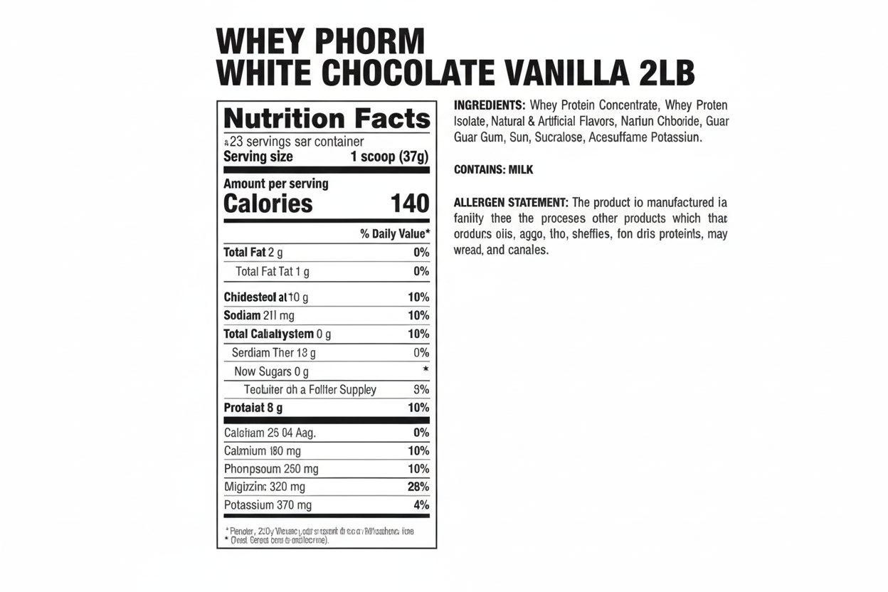 Dragon Pharma Proteína Whey Phorm 2 Lbs.